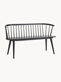 Banc en bois d'hévéa Jolina, Bois d'hévéa massif, Noir, larg. 134 x haut. 76 cm