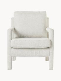 Fauteuil en tissu bouclé Zaya, Tissu bouclé blanc, larg. 65 x prof. 75 cm