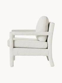 Sillón en tejido bouclé Zaya, Tapizado: tejido bouclé (100% polié, Estructura: madera de pino maciza, ma, Bouclé blanco, An 65 x F 75 cm