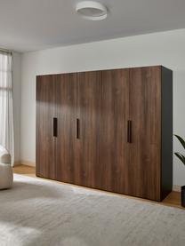 Armoire modulaire à portes battantes Simone, larg. 250 cm, plusieurs variantes, Aspect bois de noyer, noir, Classic Interior, larg. 250 x haut. 200 cm