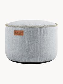 Garten-Loungepouf Cobana, Bezug: Olefin, Kunstfaser, Webstoff Hellgrau, Ø 50 x H 35 cm