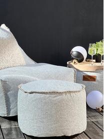 Pouf de jardin Cobana, Tissu gris clair, Ø 50 x haut. 35 cm