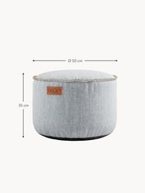 Garten-Loungepouf Cobana, Bezug: Olefin, Kunstfaser, Webstoff Hellgrau, Ø 50 x H 35 cm