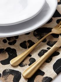 Sets de table imprimé léopard Leo, 2 pièces, 100 % coton, Brun clair, noir, larg. 35 x long. 45 cm