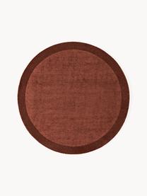 Tapis rond à poils ras Kari, 100 % polyester, certifié GRS, Rouge rouille, Ø 150 cm (taille M)