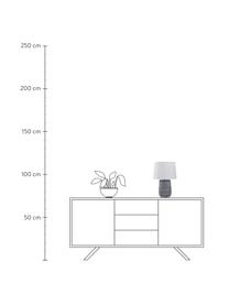 Moderne tafellamp Clemente betonnen voet, Lampenkap: katoen, Lampvoet: beton, Wit, grijs, Ø 29 x H 42 cm