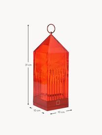 Prenosná stmievateľná stolová LED lampa Lantern, Plast, Červená, Š 10 x V 31 cm