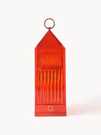Lampada da tavolo portatile da esterno con caricatore Lantern, luce regolabile, Plastica, Rosso, Larg. 10 x Alt. 31 cm