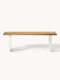 Banc en bois de chêne Oliver, tailles variées, Bois de chêne, blanc, larg. 180 x prof. 40 cm