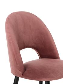 Chaise rembourrée velours rose Rachel, Velours vieux rose