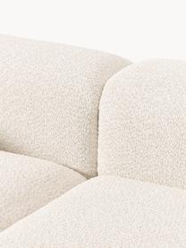 Modulares Sofa Natalie (3-Sitzer) aus Teddy-Bouclé mit Hocker, Bezug: Teddy-Bouclé (100 % Polye, Gestell: mitteldichte Holzfaserpla, Sockel: Massives Buchenholz, lack, Teddy-Bouclé Off White, helles Buchenholz, B 283 x T 197 cm