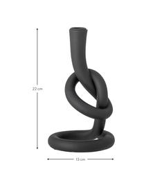 Moderní svícen Flikka, Polyresin, Černá, Š 13 cm, V 22 cm