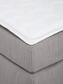 Boxspringbett Enya, Matratze: 5-Zonen-Taschenfederkern, Webstoff Grau, B 140 x L 200 cm, Härtegrad H2