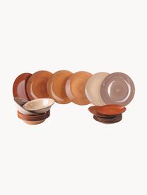 Handbemaltes Geschirr-Set Baita, 6 Personen (18er-Set), Steingut, Rottöne, Beige, 6 Personen (18er-Set)