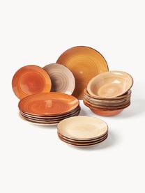 Servizio di piatti dipinti a mano Baita, 6 persone (18 pz), Gres, Tonalità rosse, beige e terracotta, 6 persone (18 pz)