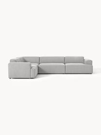 Grosses Ecksofa Melva (4-Sitzer), Bezug: 100 % Polyester Der strap, Gestell: Massives Kiefern- und Fic, Webstoff Hellgrau, B 339 x T 220 cm, Eckteil links