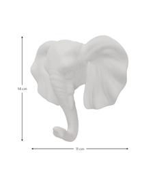Wandhaak Elephant, Porselein, Wit, H 14 cm