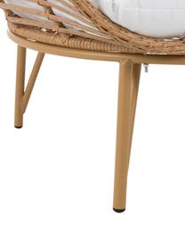 Fotel wypoczynkowy z rattanu Oval, Brązowy, biały, S 115 x W 148 cm