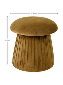 Pouf in velluto Roberta, Rivestimento: velluto di poliestere 40., Struttura: pannello di fibra a media, Marrone, Ø 44 x Alt. 45 cm