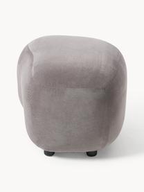 Hocker Alba, Bezug: 100 % Polyester (Teddy) D, Webstoff Taupe, B 70 x H 42 cm, gebogen links