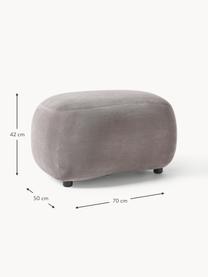 Hocker Alba, Bezug: 100 % Polyester (Teddy) D, Webstoff Taupe, B 70 x H 42 cm, gebogen links