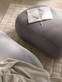 Hocker Alba, Bezug: 100 % Polyester (Teddy) D, Füße: Kunststoff Dieses Produkt, Webstoff Taupe, B 70 x H 42 cm, gebogen links