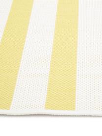 Tapis d'extérieur à jeu de rayures jaunes Axa, 86 % polypropylène, 14 % polyester, Blanc crème, jaune, larg. 160 x long. 230 cm (taille M)