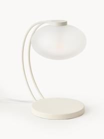 Lampada da tavolo Fay, Paralume: vetro opale, Struttura: metallo rivestito, Bianco crema, Larg. 15 x Alt. 25 cm