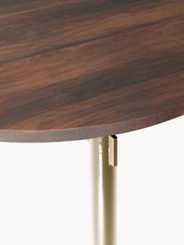 Ovaler Esstisch Mavi, in verschiedenen Größen, Tischplatte: Akazienholz, geölt, Beine: Metall, pulverbeschichtet, Akazienholz, Goldfarben, B 180 x T 90 cm