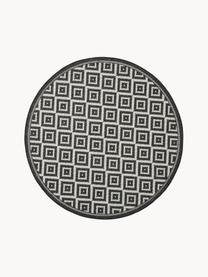 Tapis rond d'extérieur Miami, 86 % polypropylène, 14 % polyester, Noir, blanc, Ø 200 cm (taille L)