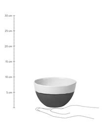Handgemaakte kommen Esrum mat/glanzend, 4 stuks, Bovenzijde: glad geglazuurde keramiek, Onderzijde: natuurlijke keramiek, Ivoorkleurig, grijsbruin, Ø 14 x H 9 cm