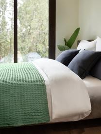 Narzuta z piki waflowej Panal, 100% bawełna, Zielony, S 180 x D 260 cm (do łóżek o wymiarach do 140 x 200 cm)