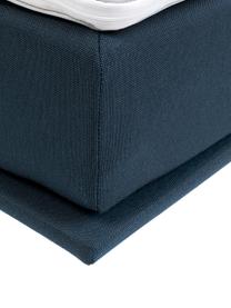 Boxspringbett Luna in Dunkelblau, Korpus: Massives Buchenholz, lack, Bezug: 100% Polyester, Webstoff Blau, 180 x 200 cm