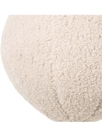Cojín esférico artesanal en tejido bouclé Palla, con relleno, Tapizado: 100% poliéster, tejido bo, Crema, Ø 30 cm