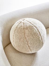 Coussin boule en peluche fait main Palla, Couleur crème, Ø 30 cm