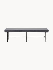 Banquette en velours gris Comma, Velours gris, larg. 160 x prof. 50 cm