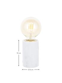 Kleine Tischlampe Siv aus Marmor, Lampenfuß: Marmor, Weiß, marmoriert, Ø 6 x H 10 cm