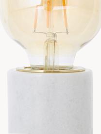 Petite lampe ampoule nue à poser en marbre Siv, Blanc, marbré, Ø 6 x haut. 10 cm