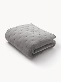 Gewatteerde bedsprei Cheryl van fluweel, Grijs, B 160 x L 220 cm (voor bedden tot 120 x 200)