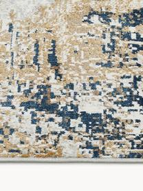 Tappeto a pelo corto con frange Verona, Retro: poliestere, Beige, marrone, blu scuro, Larg. 80 x Lung. 150 cm (taglia XS)