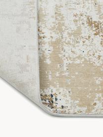 Laagpolig vloerkleed Verona met franjes, Onderzijde: polyester, Beige, bruin, donkerblauw, B 80 x L 150 cm (maat XS)