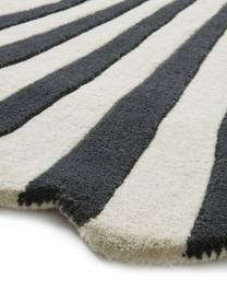 Tapis en laine tufté à la main Schelli, Bleu de Prusse, blanc