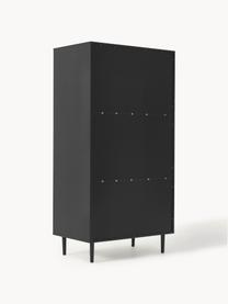 Petite armoire en cannage Aries, 2 portes, Chêne noir laqué, larg. 100 x haut. 194 cm