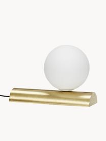 Kleine tafellamp Balance, Lampenkap: glas, Lampvoet: gecoat metaal, Wit, goudkleurig, B 30 x H 22 cm