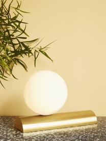 Lampada da tavolo piccola Balance, Paralume: vetro, Bianco, dorato, Larg. 30 x Alt. 22 cm