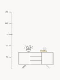 Lámpara de mesa pequeña Balance, Pantalla: vidrio, Cable: forro textil, Blanco, dorado, An 30 x F 22 cm