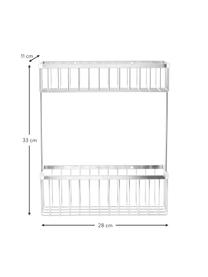 Estante de ducha de acero inoxidable Bath, Acero inoxidable recubierto, Plateado, An 28 x Al 33 cm
