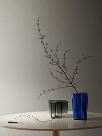 Mondgeblazen vaas Alvar Aalto, H 16 cm, Mondgeblazen glas, Donkergrijs, transparant, B 21 x H 16 cm