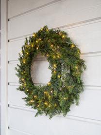 Couronne de Noël LED d'extérieur avec fonction de minuterie Byske, Vert foncé, Ø 60 x haut. 20 cm