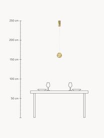 LED hanglamp Murané van getint glas, handgemaakt, Lampenkap: glas, Goudkleurig, Ø 10 x H 10 cm